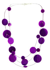 collier boutons mauve