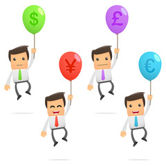 set of funny cartoon manager