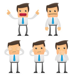 set of funny cartoon manager