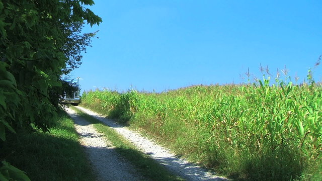 Semi Truck Driving Down Road