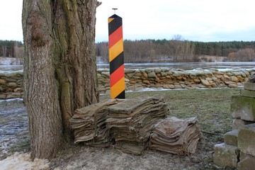 Hochwasser am Grenzfluss Oder, in Brandenburg.