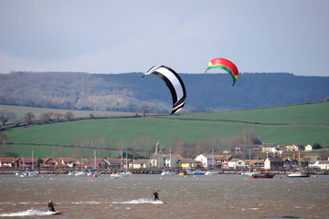 kitesurfer on River Exe