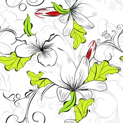Papier Peint photo Fleurs abstraites Motif floral sans soudure