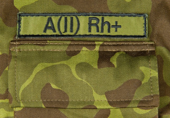 Blood type on military uniform