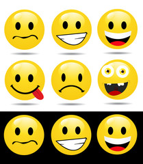 Fototapeta premium Set of characters of yellow emoticons