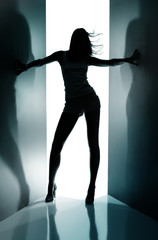 Silhouette of  dancing girl
