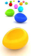 Composition with Easter eggs