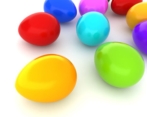 Composition with Easter eggs