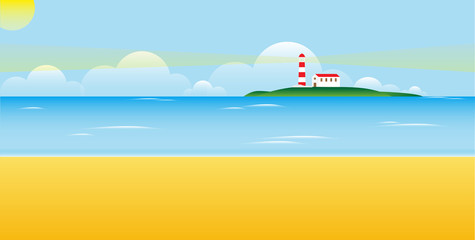 Fototapeta na wymiar lighthouse on a island