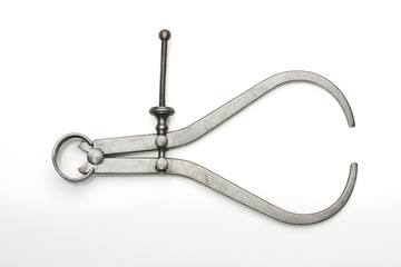 A pair of machinist's outside calipers
