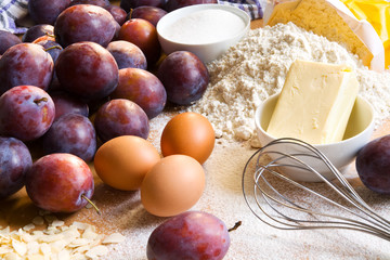Zutaten für Pflaumenkuchen
