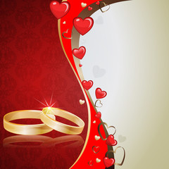 Background with hearts and rings