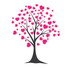 Tree with hearts. Vector illustration