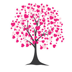 Obraz na płótnie Canvas Tree with hearts. Vector illustration