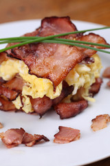 Scrambled eggs and bacon