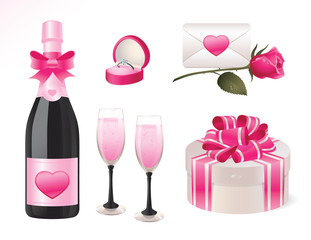 Vector illustration of Love icons.