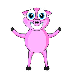 Cute Pink Happy Pig