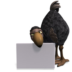 very funny toon Dodo-bird. 3D rendering with clipping path and © Ralf Kraft