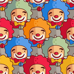 Clowns - seamless pattern multicolored