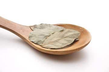 Lorbeerblätter auf Löffel