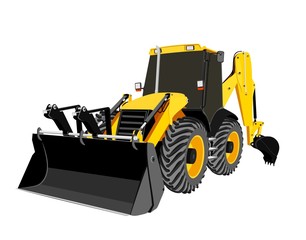 earth-moving bulldozer vector