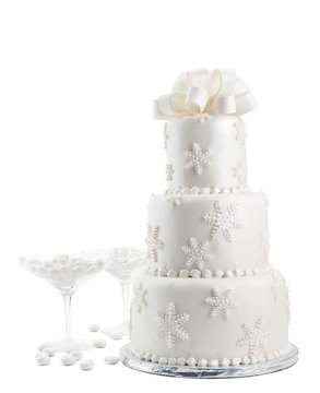 Wedding Cake Isolated On White Background