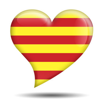 Corazon brillante bandera Cataluña