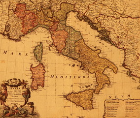 Naklejka premium antyczna mapa Włoch
