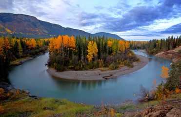Autumn colors along Tanzilla River in Northern British Columbia
