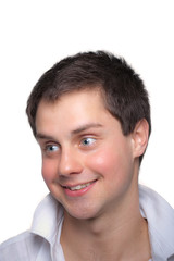 Obraz premium portret przystojny, młody chłopak, uśmiechając się