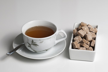 tea cup with brown sugar for relax time