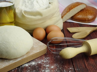 Dough for making bread.