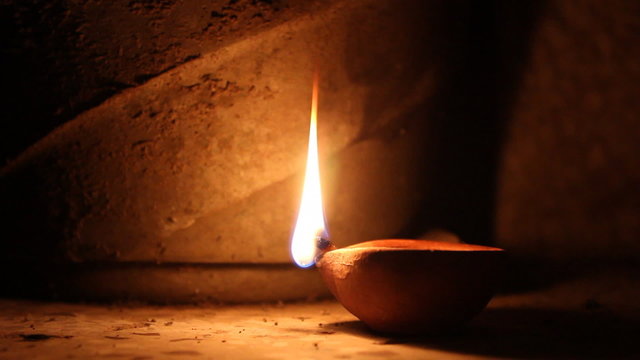 oil lamp in diwali festival