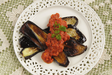 Grilled Eggplant with Tomato Sauce