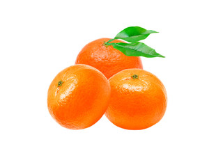 Mandarins isolated on white background