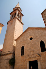 Obraz premium Chapel in medieval town( Montenegro)