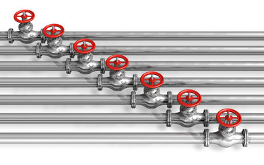 Pipeline with valves