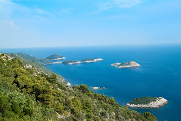 Fototapeta premium Panoramic view from Mljet on Prec island