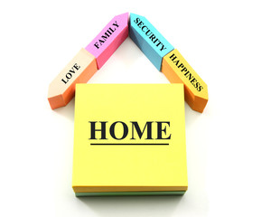 A home concept made out of sticky notes