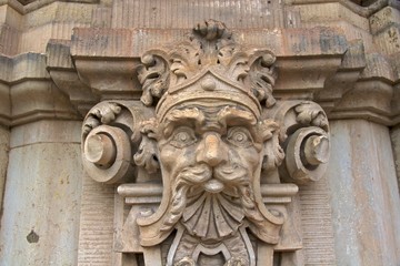 Fototapeta na wymiar Mythological figure on Zwinger Palace Wallpavillion, Dresden