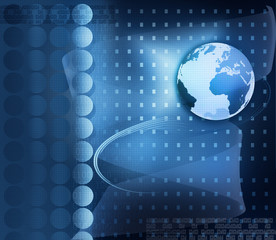 abstract hi-tech background with Earth globe