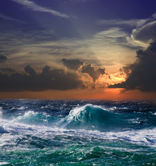 Sea in sunset