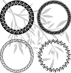 ancient hellenic patterns in rings. stencils