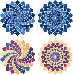 Vector mosaic flower