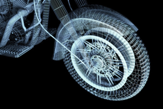 Motorbike's wheel (wireframe)