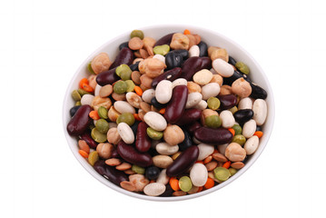 The plate with various bean