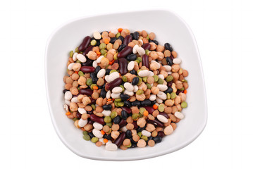 The plate with various bean