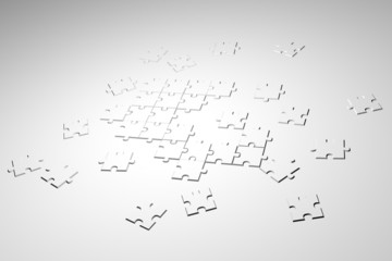 Puzzle game illustration of business move