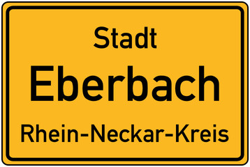 Fototapeta premium Ortstafel von Eberbach