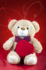 sweet teddy bear on valentines